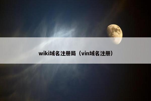 wiki域名注册局（vin域名注册）
