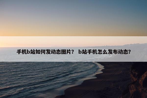 手机b站如何发动态图片？ b站手机怎么发布动态？