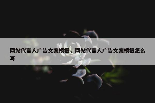 网站代言人广告文案模板，网站代言人广告文案模板怎么写