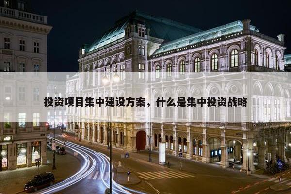 投资项目集中建设方案，什么是集中投资战略