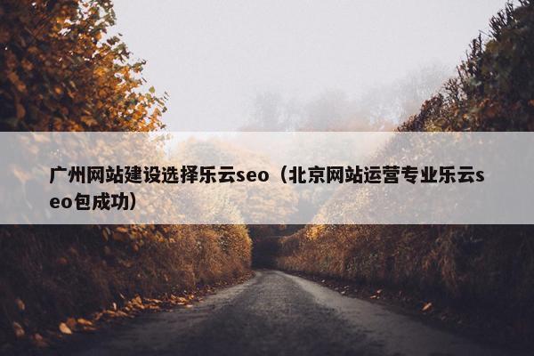 广州网站建设选择乐云seo（北京网站运营专业乐云seo包成功）
