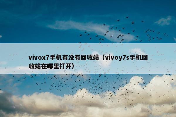 vivox7手机有没有回收站（vivoy7s手机回收站在哪里打开）