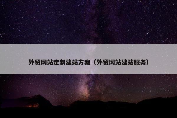 外贸网站定制建站方案（外贸网站建站服务）
