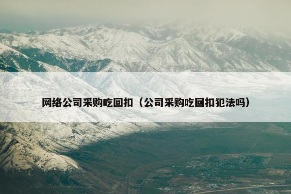 网络公司采购吃回扣（公司采购吃回扣犯法吗）