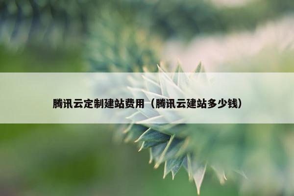 腾讯云定制建站费用（腾讯云建站多少钱）