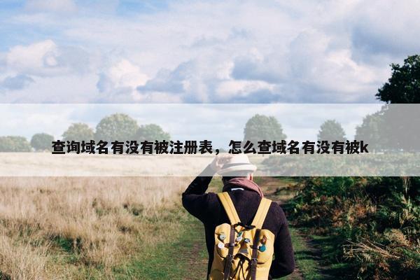 查询域名有没有被注册表，怎么查域名有没有被k