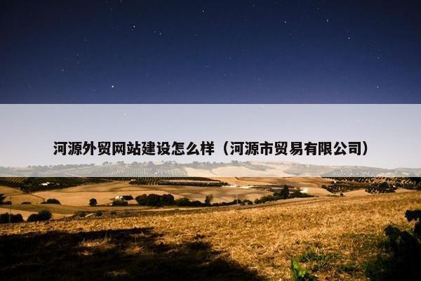 河源外贸网站建设怎么样（河源市贸易有限公司）