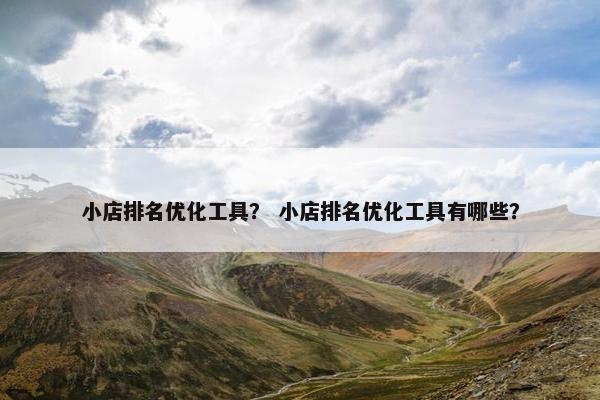 小店排名优化工具？ 小店排名优化工具有哪些？