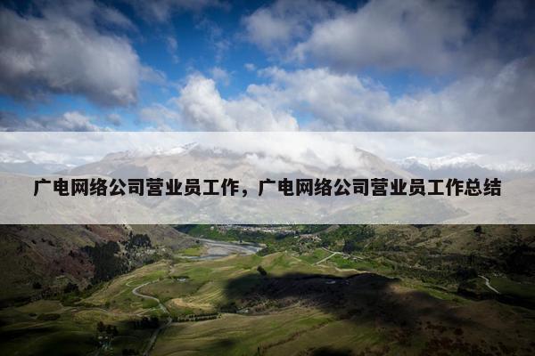 广电网络公司营业员工作，广电网络公司营业员工作总结