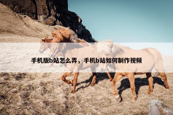 手机版b站怎么弄，手机b站如何制作视频