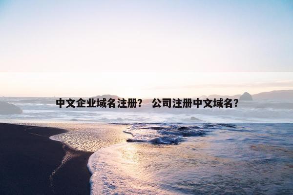 中文企业域名注册？ 公司注册中文域名？