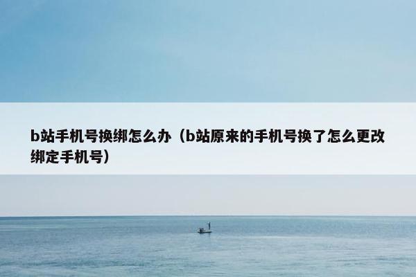 b站手机号换绑怎么办（b站原来的手机号换了怎么更改绑定手机号）