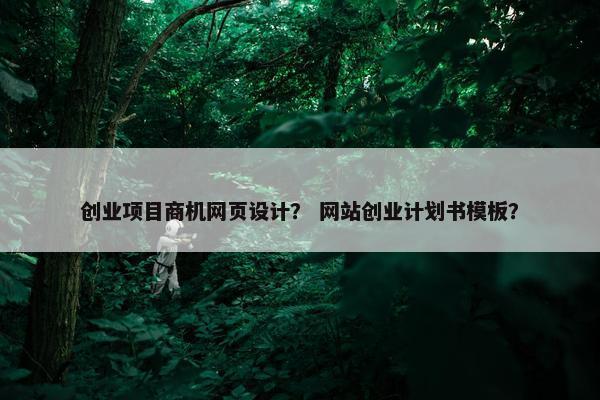 创业项目商机网页设计？ 网站创业计划书模板？