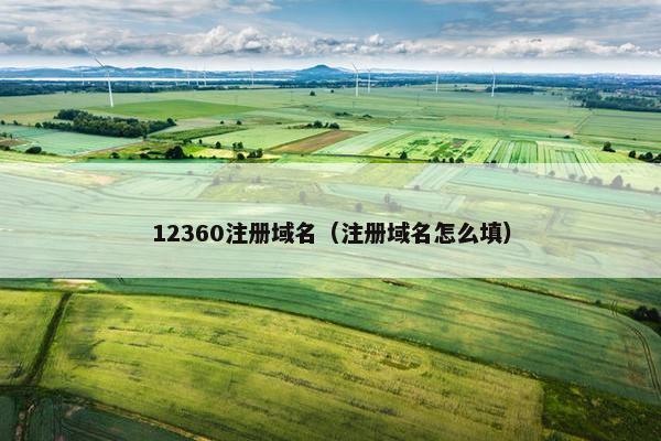 12360注册域名（注册域名怎么填）