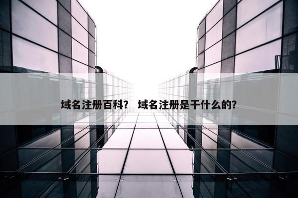 域名注册百科？ 域名注册是干什么的？
