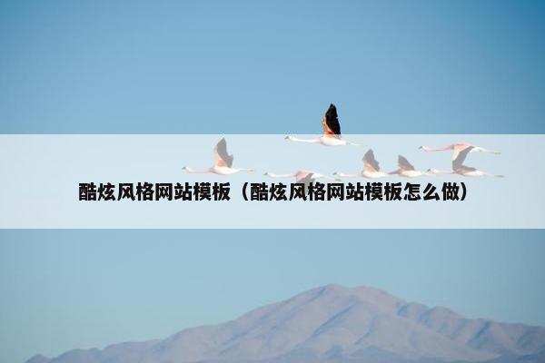 酷炫风格网站模板（酷炫风格网站模板怎么做）