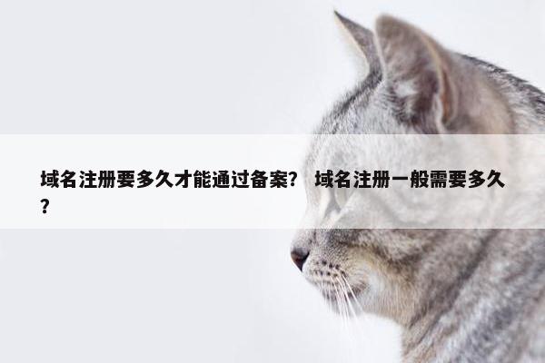 域名注册要多久才能通过备案？ 域名注册一般需要多久？