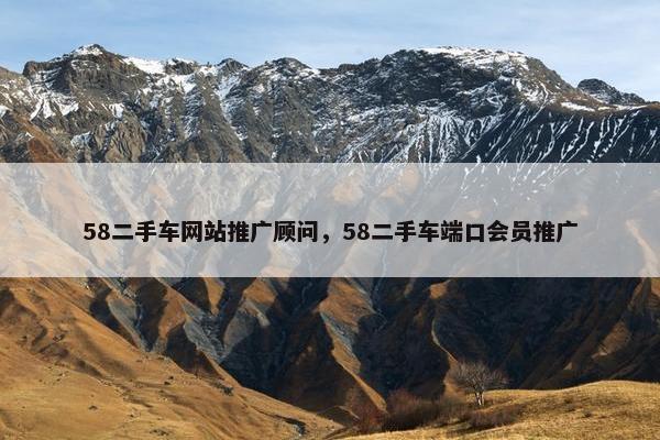 58二手车网站推广顾问，58二手车端口会员推广