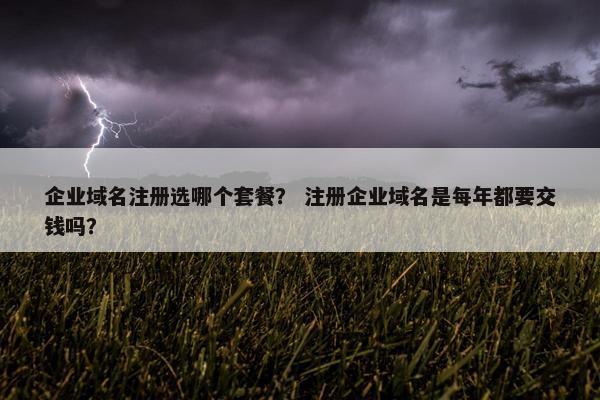 企业域名注册选哪个套餐？ 注册企业域名是每年都要交钱吗？