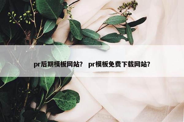 pr后期模板网站？ pr模板免费下载网站？