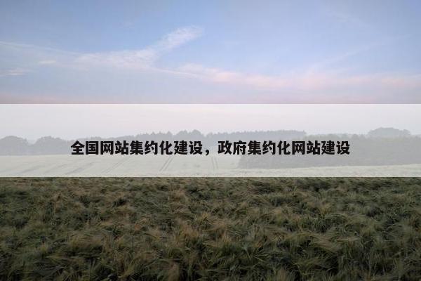 全国网站集约化建设，政府集约化网站建设