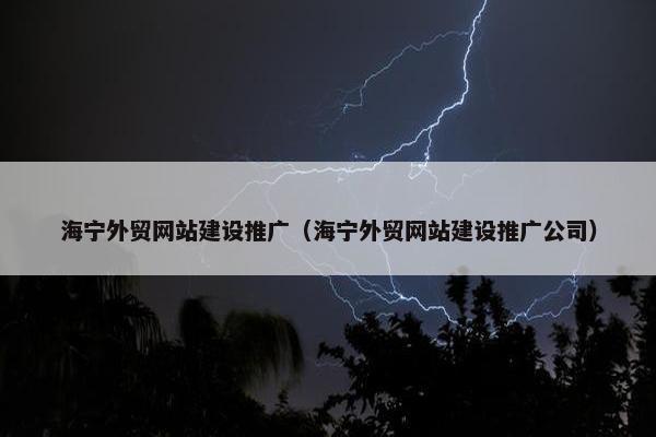 海宁外贸网站建设推广（海宁外贸网站建设推广公司）