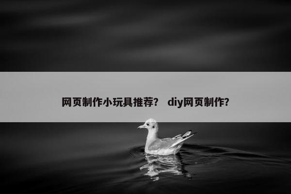 网页制作小玩具推荐？ diy网页制作？