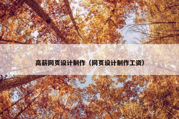 高薪网页设计制作（网页设计制作工资）