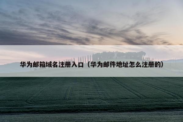 华为邮箱域名注册入口（华为邮件地址怎么注册的）