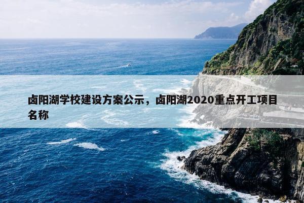 卤阳湖学校建设方案公示，卤阳湖2020重点开工项目名称