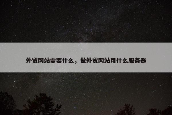 外贸网站需要什么，做外贸网站用什么服务器