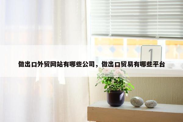 做出口外贸网站有哪些公司，做出口贸易有哪些平台