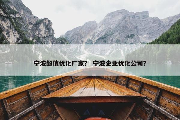 宁波超值优化厂家？ 宁波企业优化公司？