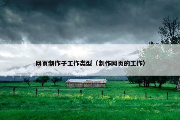 网页制作子工作类型（制作网页的工作）
