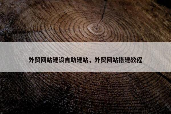 外贸网站建设自助建站，外贸网站搭建教程