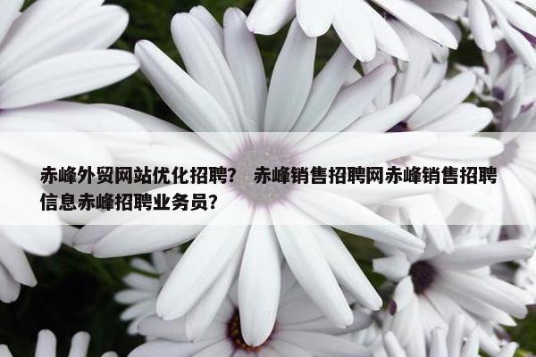 赤峰外贸网站优化招聘？ 赤峰销售招聘网赤峰销售招聘信息赤峰招聘业务员？