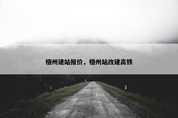 梧州建站报价，梧州站改建高铁