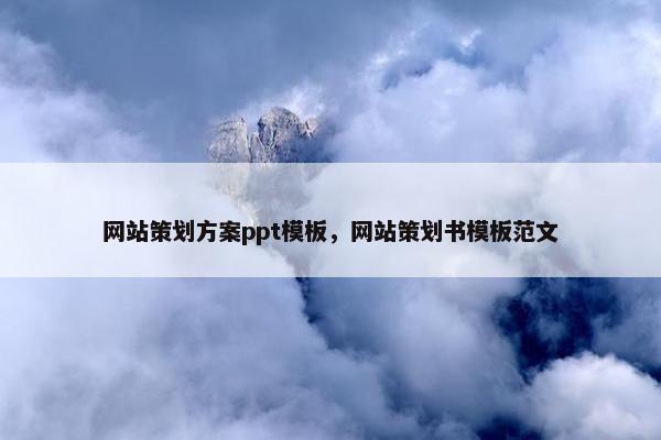 网站策划方案ppt模板，网站策划书模板范文