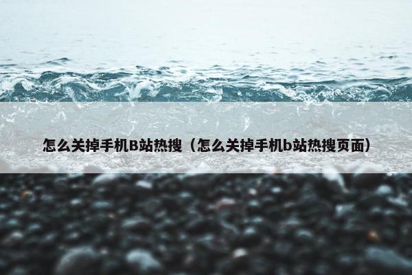 怎么关掉手机B站热搜（怎么关掉手机b站热搜页面）