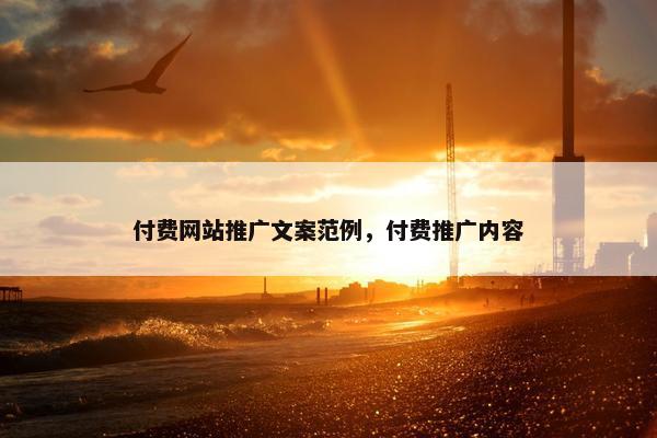 付费网站推广文案范例，付费推广内容