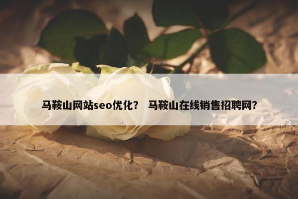 马鞍山网站seo优化？ 马鞍山在线销售招聘网？
