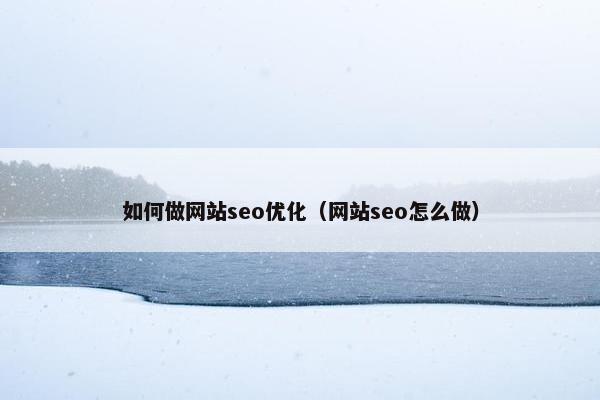 如何做网站seo优化（网站seo怎么做）