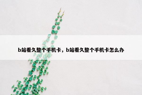 b站看久整个手机卡，b站看久整个手机卡怎么办