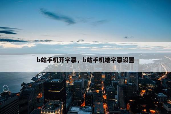 b站手机开字幕，b站手机端字幕设置