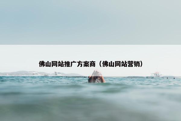 佛山网站推广方案商（佛山网站营销）