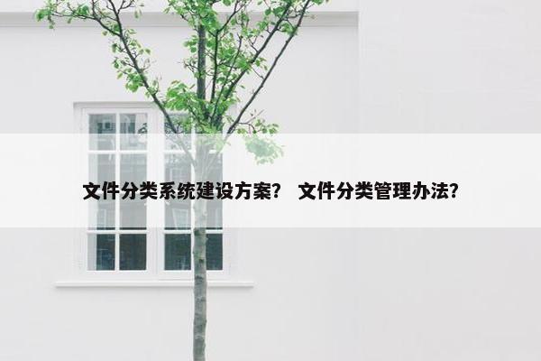 文件分类系统建设方案？ 文件分类管理办法？