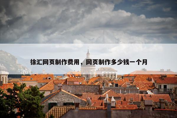 徐汇网页制作费用，网页制作多少钱一个月