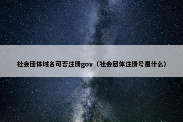 社会团体域名可否注册gov（社会团体注册号是什么）