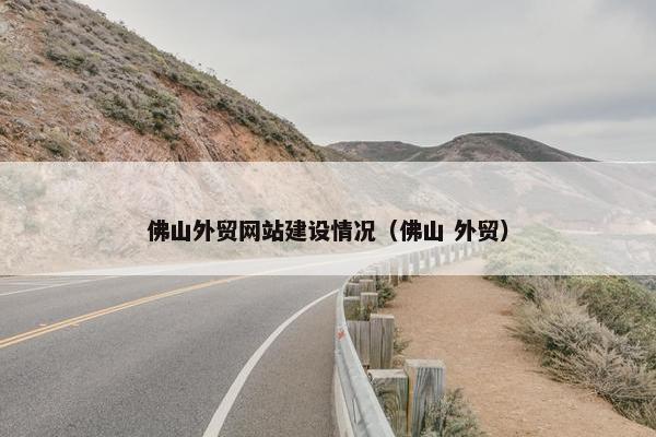 佛山外贸网站建设情况（佛山 外贸）