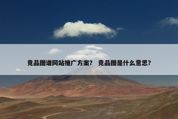 竞品图谱网站推广方案？ 竞品图是什么意思？